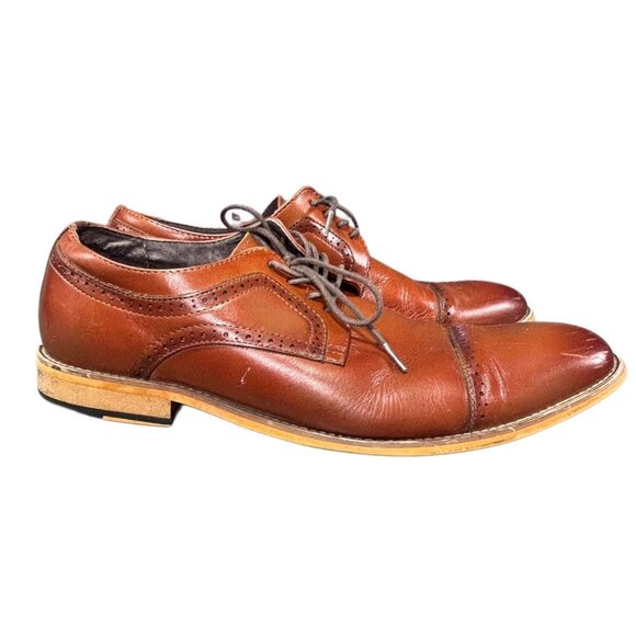 Stacy Adams Dickinson Cap Toe Oxford Brown Leather Mens Dress Shoes Size 9.5M - Picture 4 of 8
